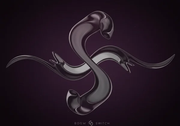 Abstract representation of fluid BDSM roles and versatility.