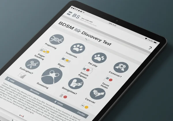 用户在数字屏幕上进行 BDSM 角色测试。