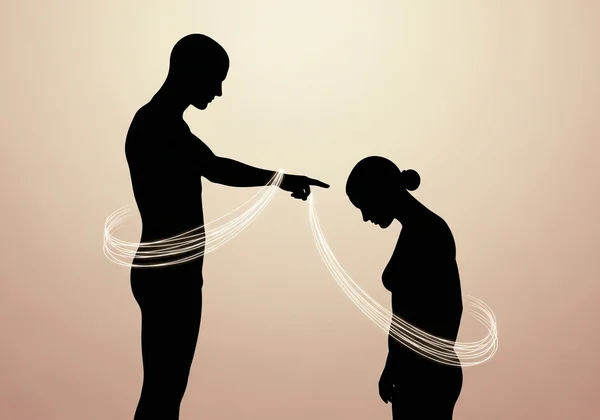 Abstract figures symbolizing consensual power dynamics and trust.