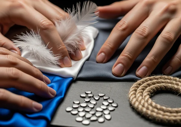 Hands feeling different textures, symbolizing sensory exploration.