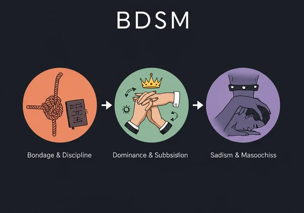 Symbolic representation of BDSM acronym components