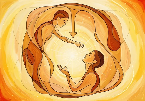 Abstract representation of healing power dynamics