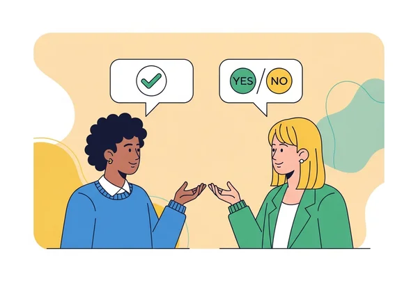 Two people communicating and negotiating boundaries